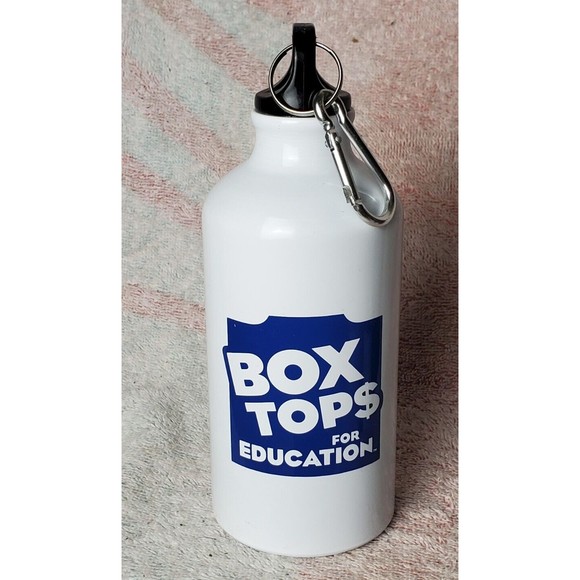 Box Tops for Education Water Bottle New w/Lid 16oz White Promotional Edu… - Picture 1 of 4